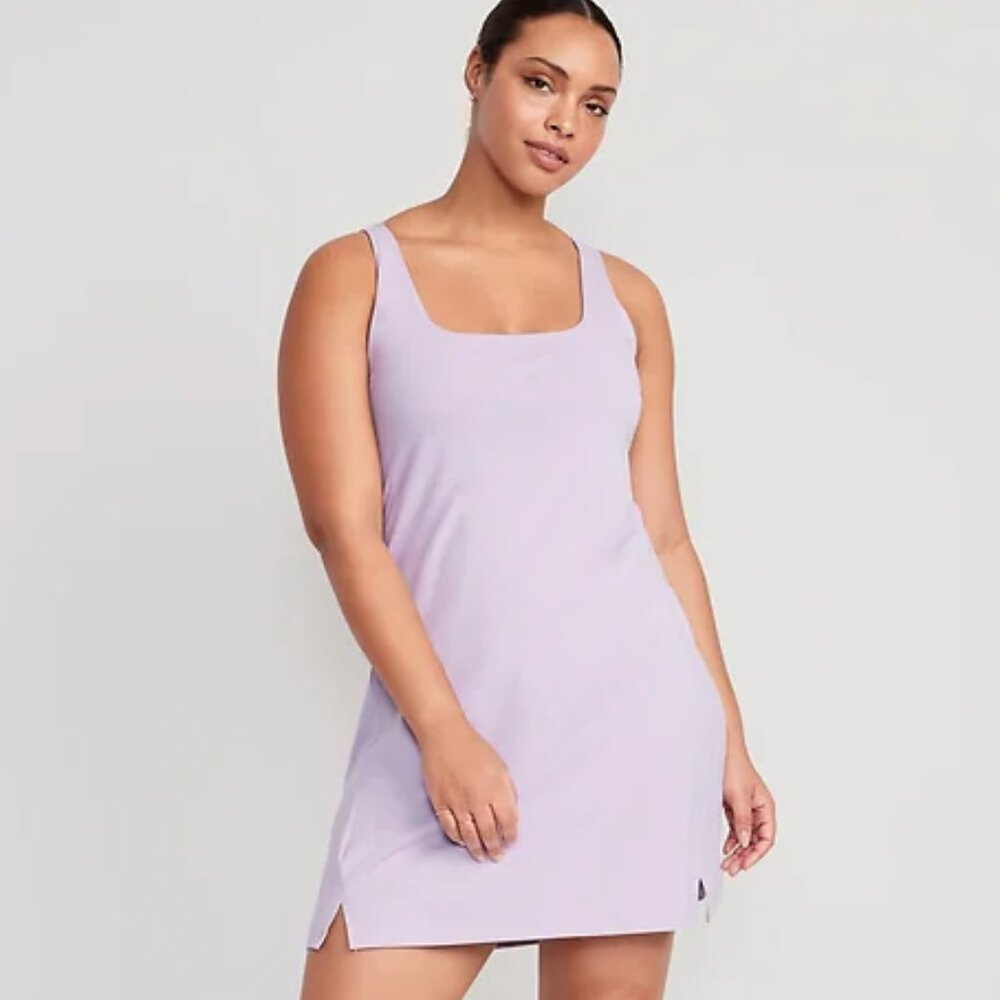 Old Navy Sleeveless Square-Neck Lilac Tank Athletic Dress Womens Size Large - Picture 1 of 4
